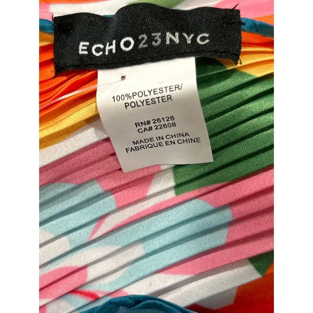 Echo23NYC Ruffle Silk Feeling‎ Floral Scarf
